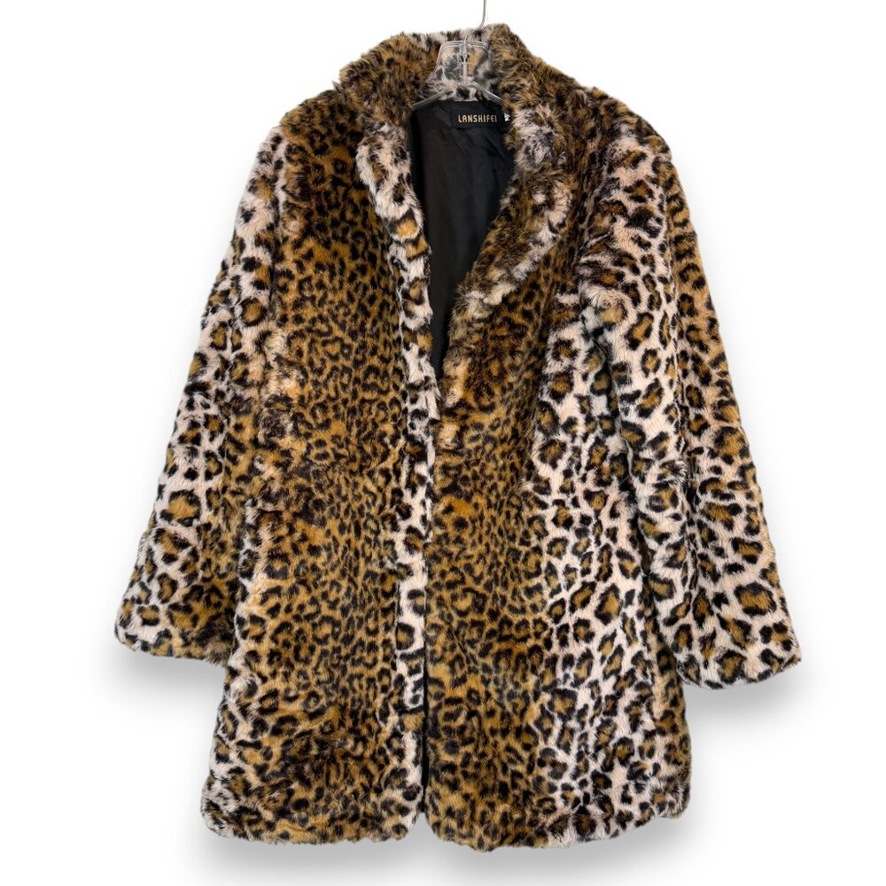 Leopard Print Faux Fur Coat
